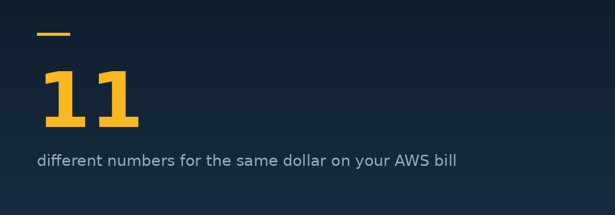 Eleven different numbers for the same dollar on your AWS bill.